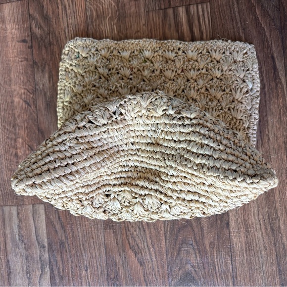 Serpui Marie Woven Straw Clutch with Colorful Pom-Poms Design - Picture 6 of 8